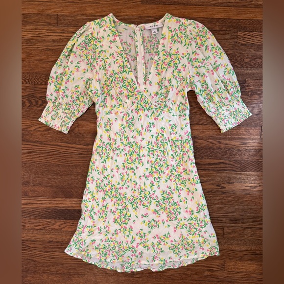 RIXO for Target Green and White Feminine Preppy Floral Mini Dress Size 0 - Picture 8 of 9